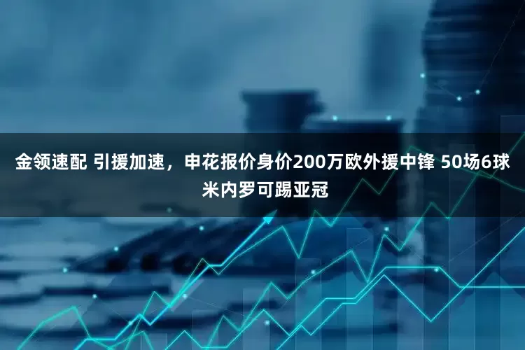 金领速配 引援加速，申花报价身价200万欧外援中锋 50场6球 米内罗可踢亚冠